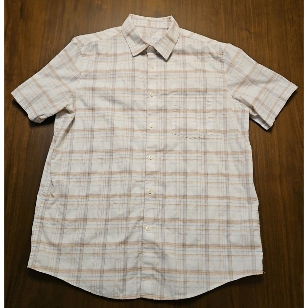 Tasso Elba Mens Plaid Short Sleeve Button Up Shirt XL‎
